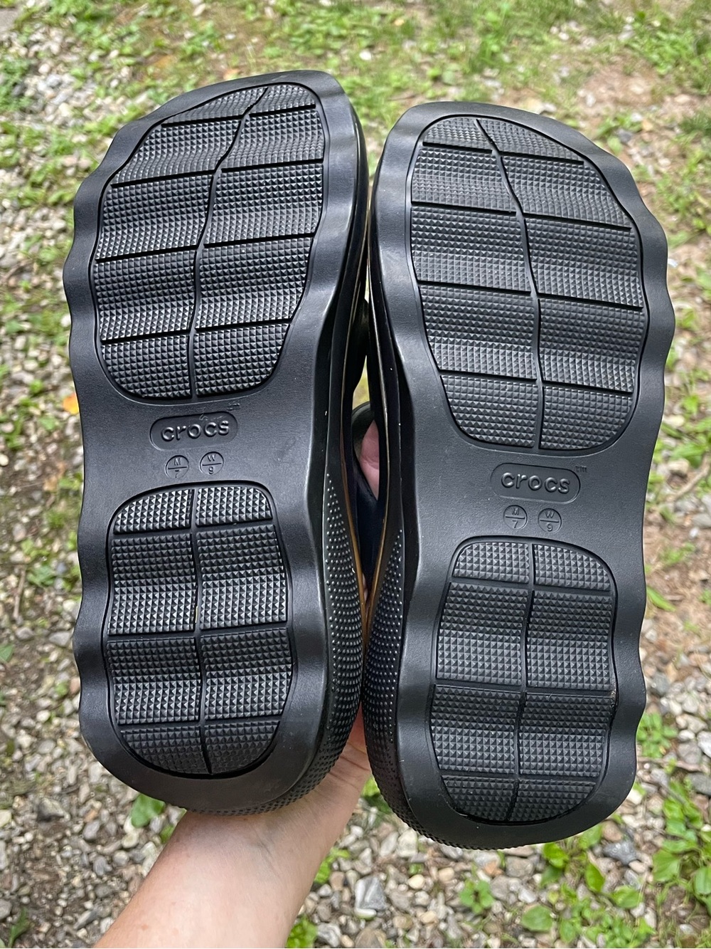 Crocs Mega Crush Black / Gold Platform Sandals Size 9 Woman’s - Picture 8 of 15